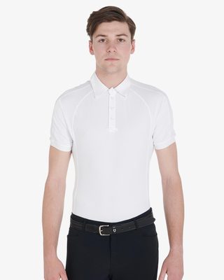 Polo uomo da concorso slim fit quattro bottoni