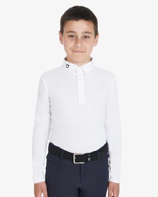 Polo bambino da concorso slim fit tre bottoni