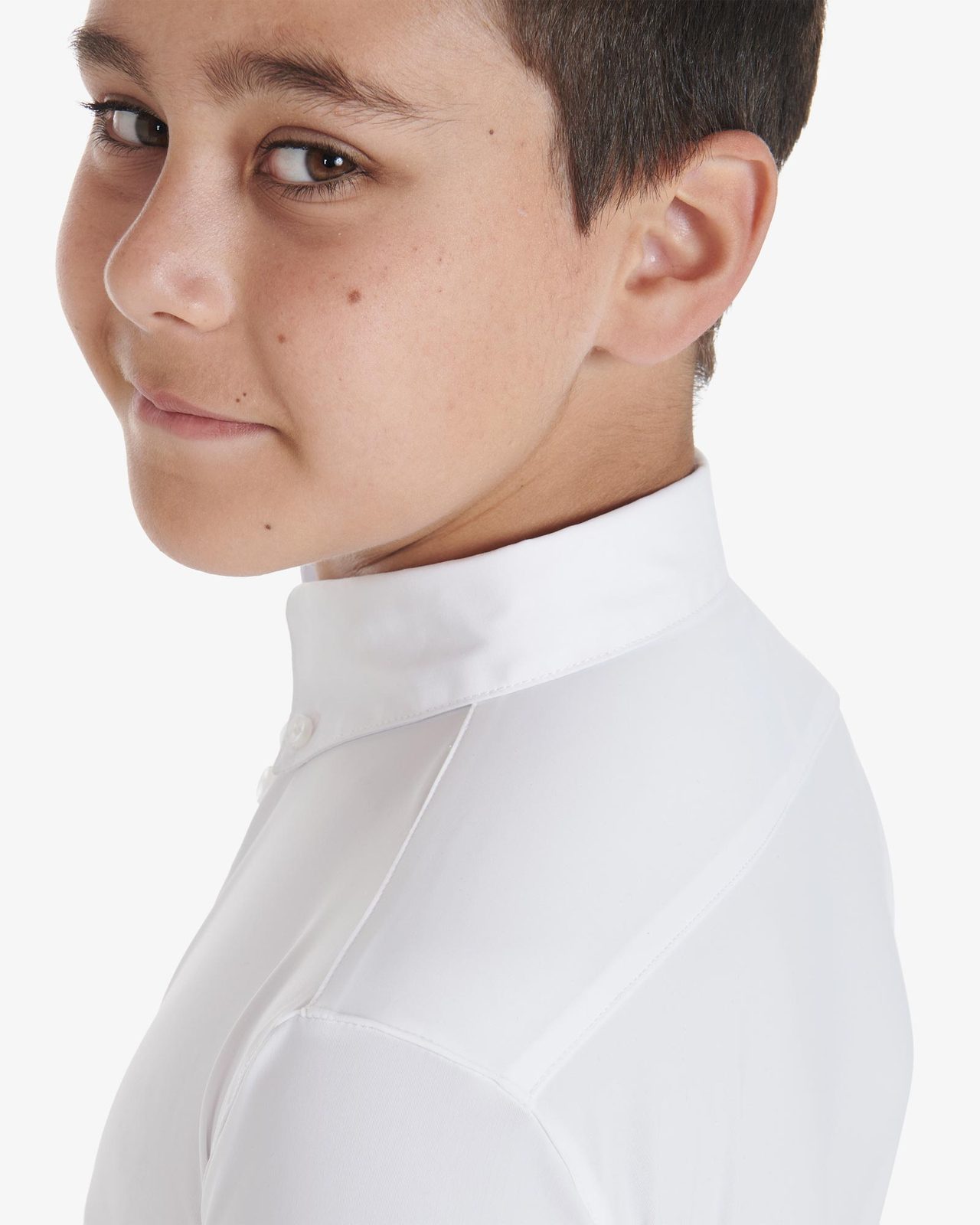 Polo bambino da concorso slim fit tre bottoni