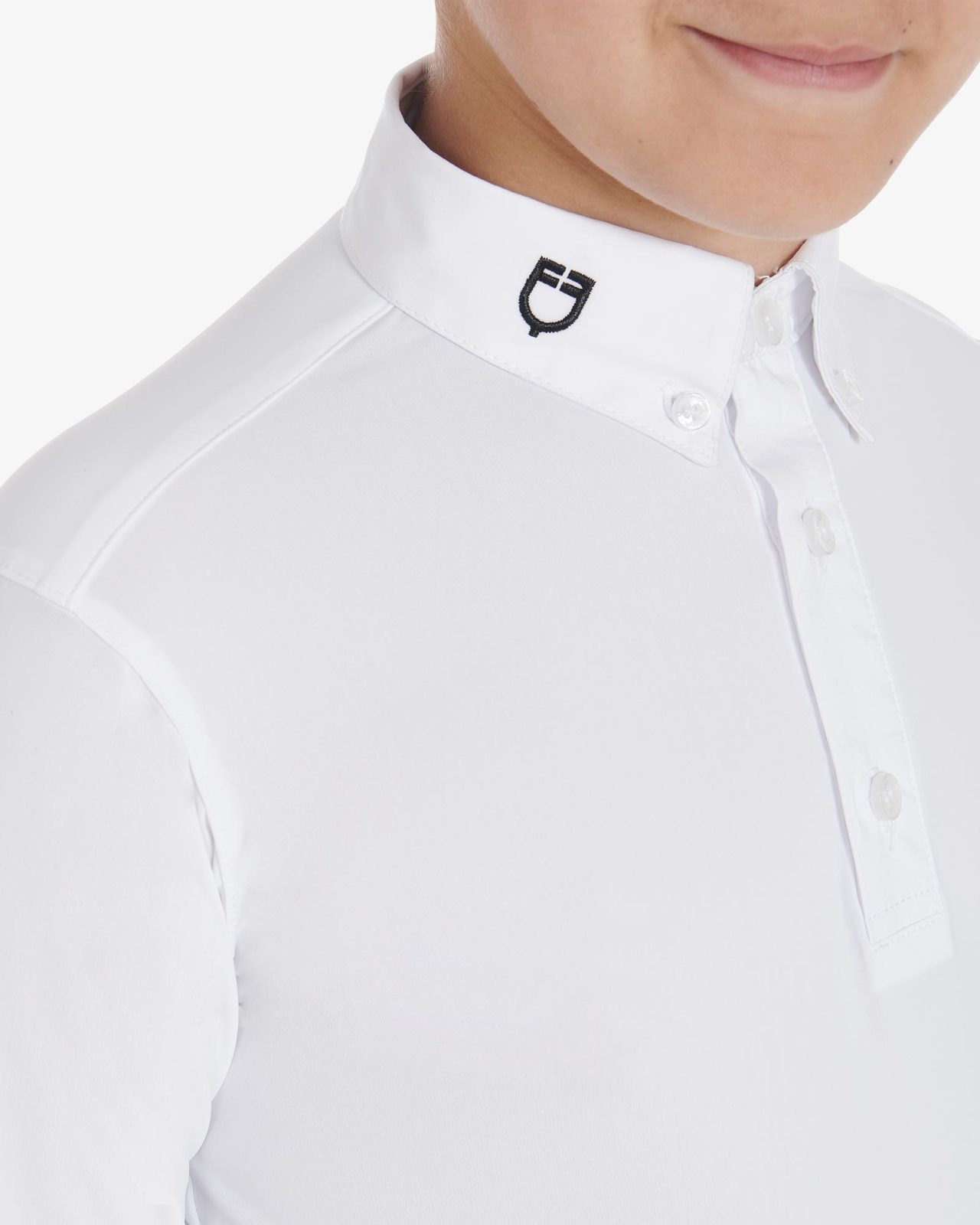 Polo bambino da concorso slim fit tre bottoni