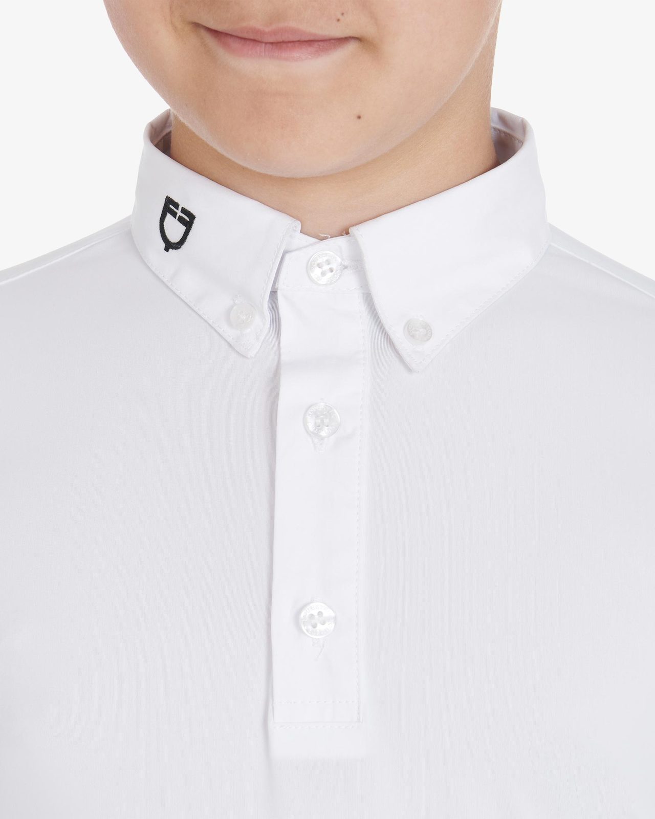 Polo bambino da concorso slim fit tre bottoni