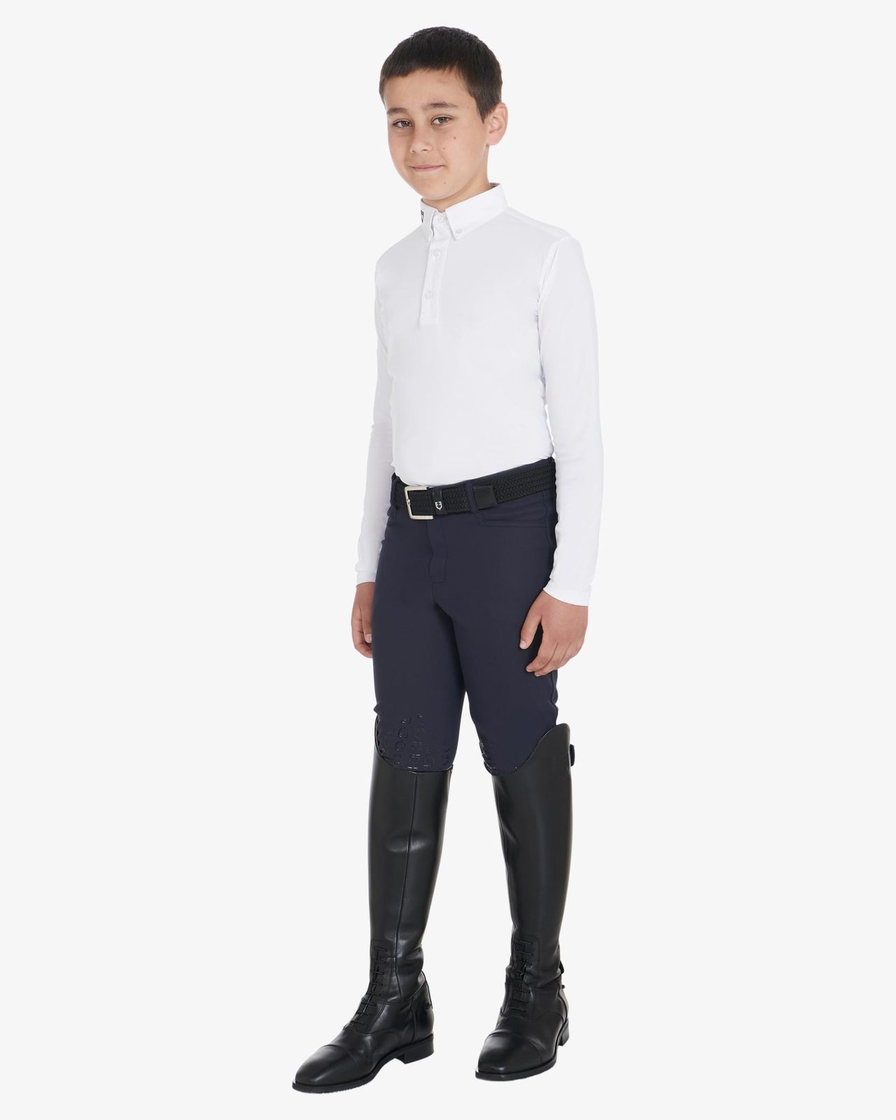 Polo bambino da concorso slim fit tre bottoni