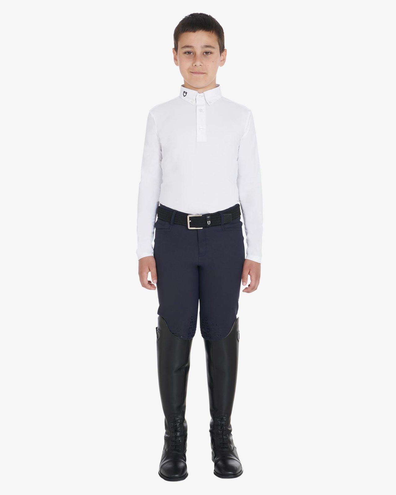 Polo bambino da concorso slim fit tre bottoni