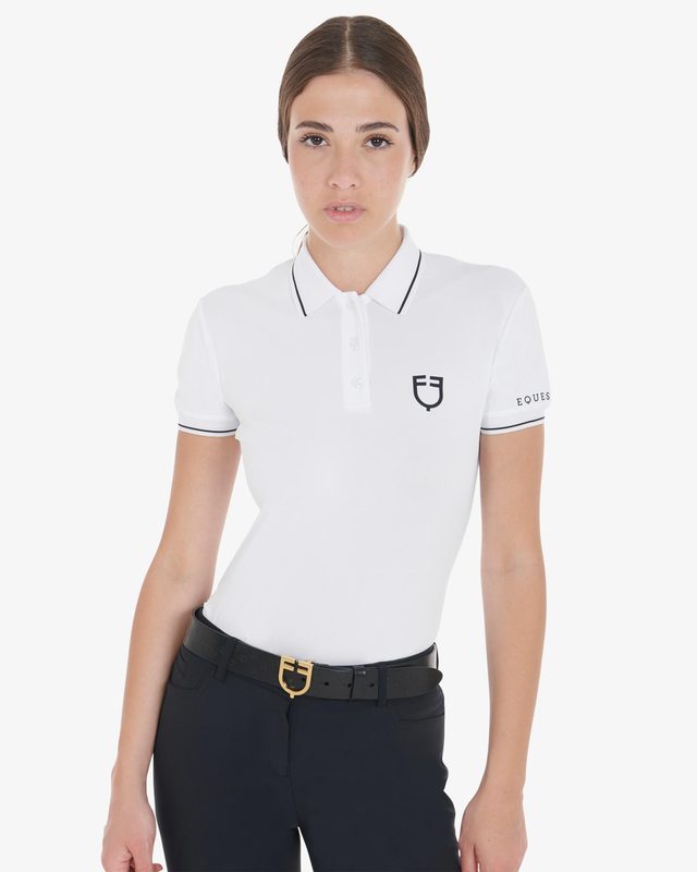 Women's slim fit polo shirt in breathable fabric