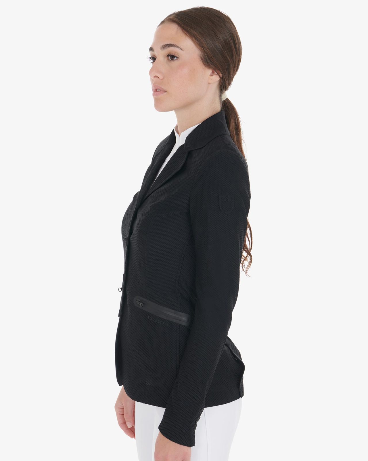 Giacca donna da concorso quattro bottoni traforata