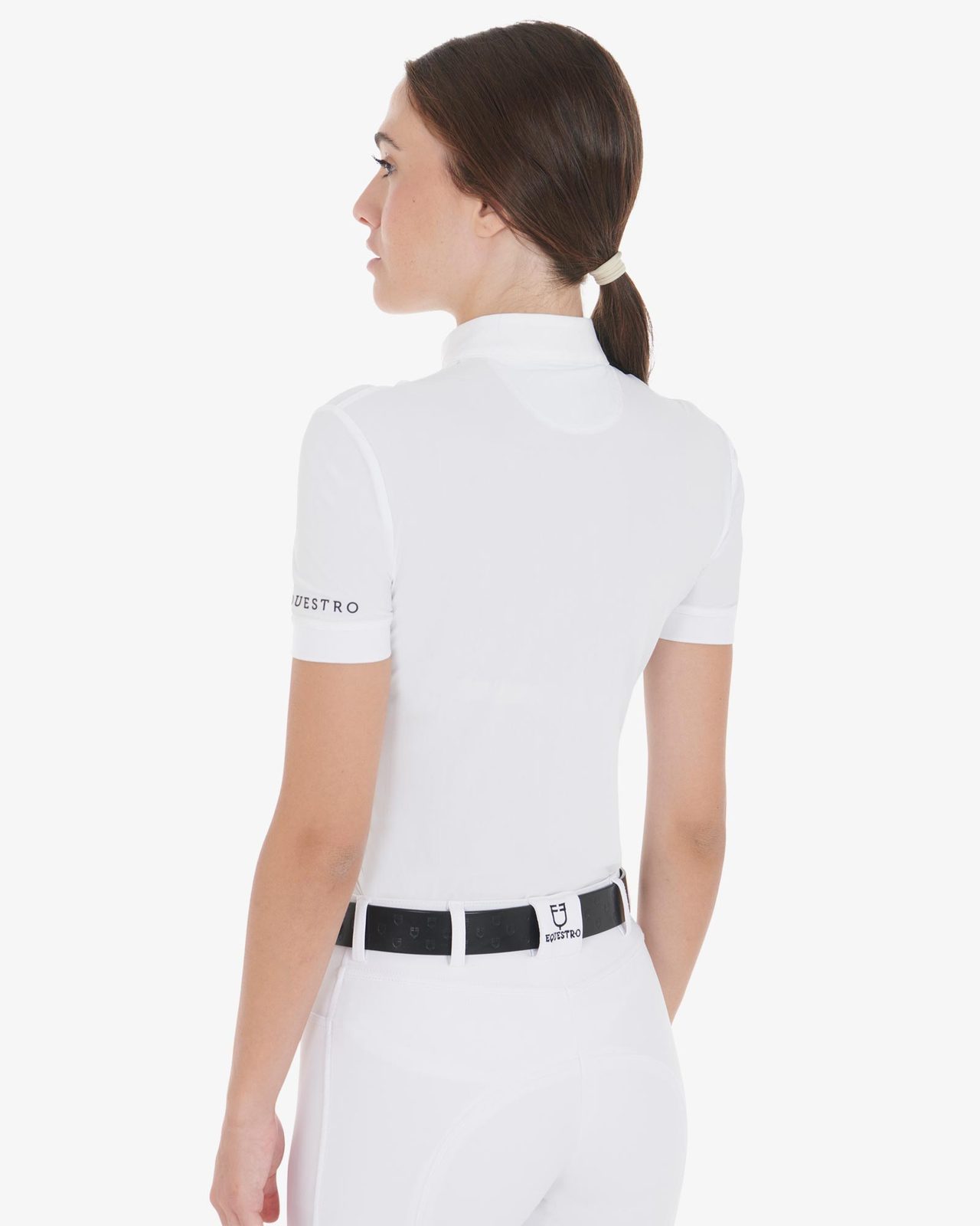 Polo donna slim fit cotone plissettato