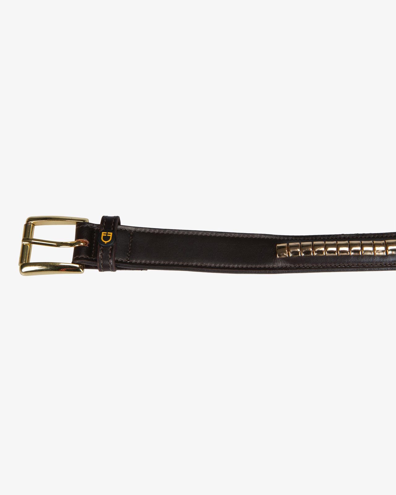 Leather belt with silver clincher