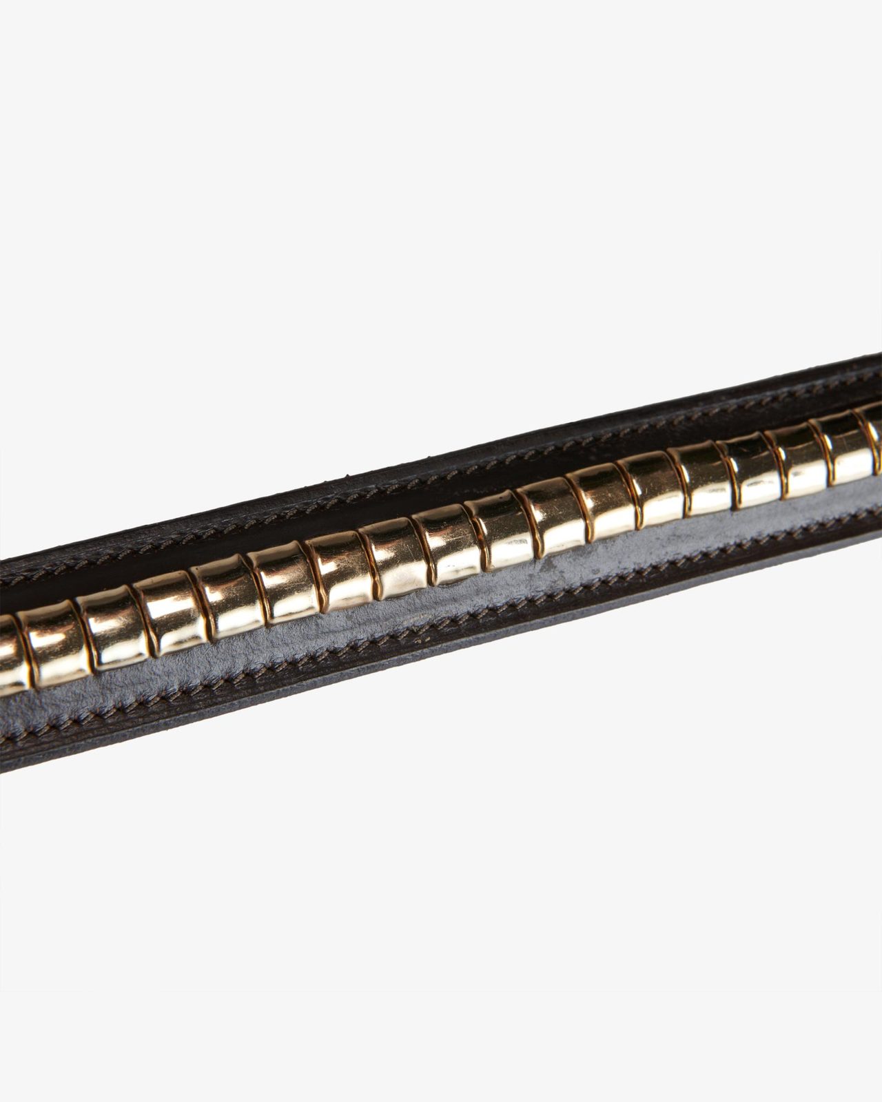 Leather belt with silver clincher