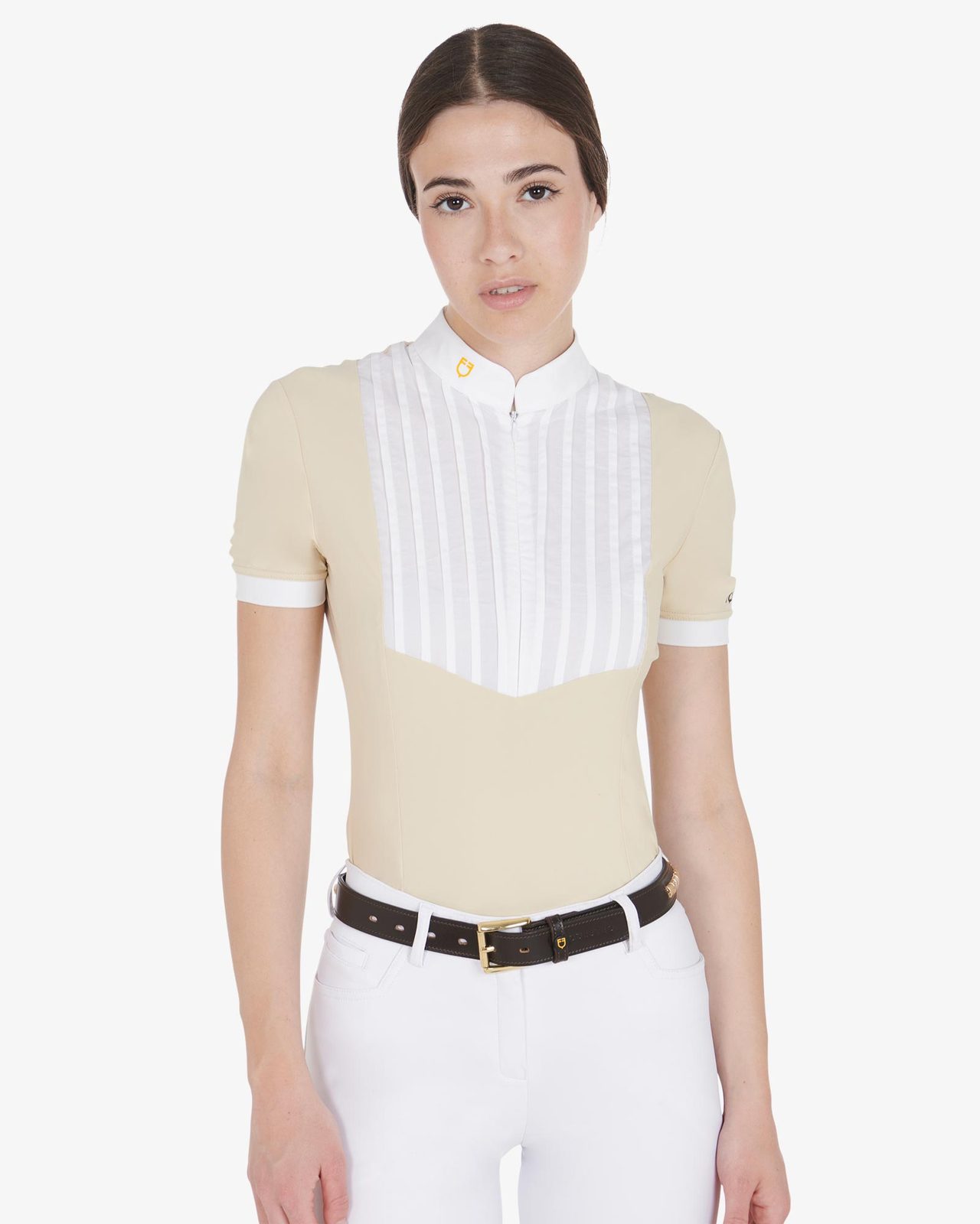 Leather belt with silver clincher