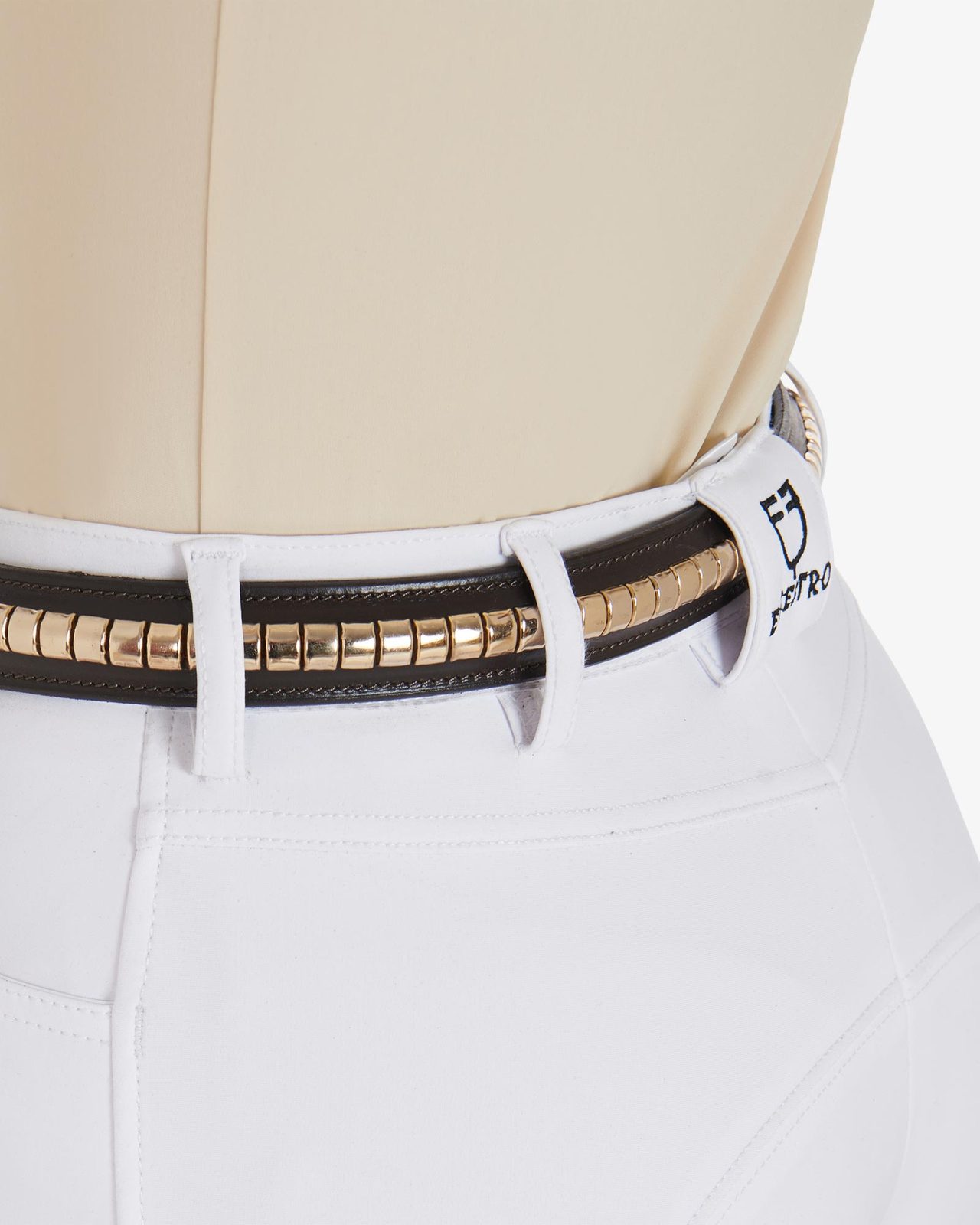 Leather belt with silver clincher