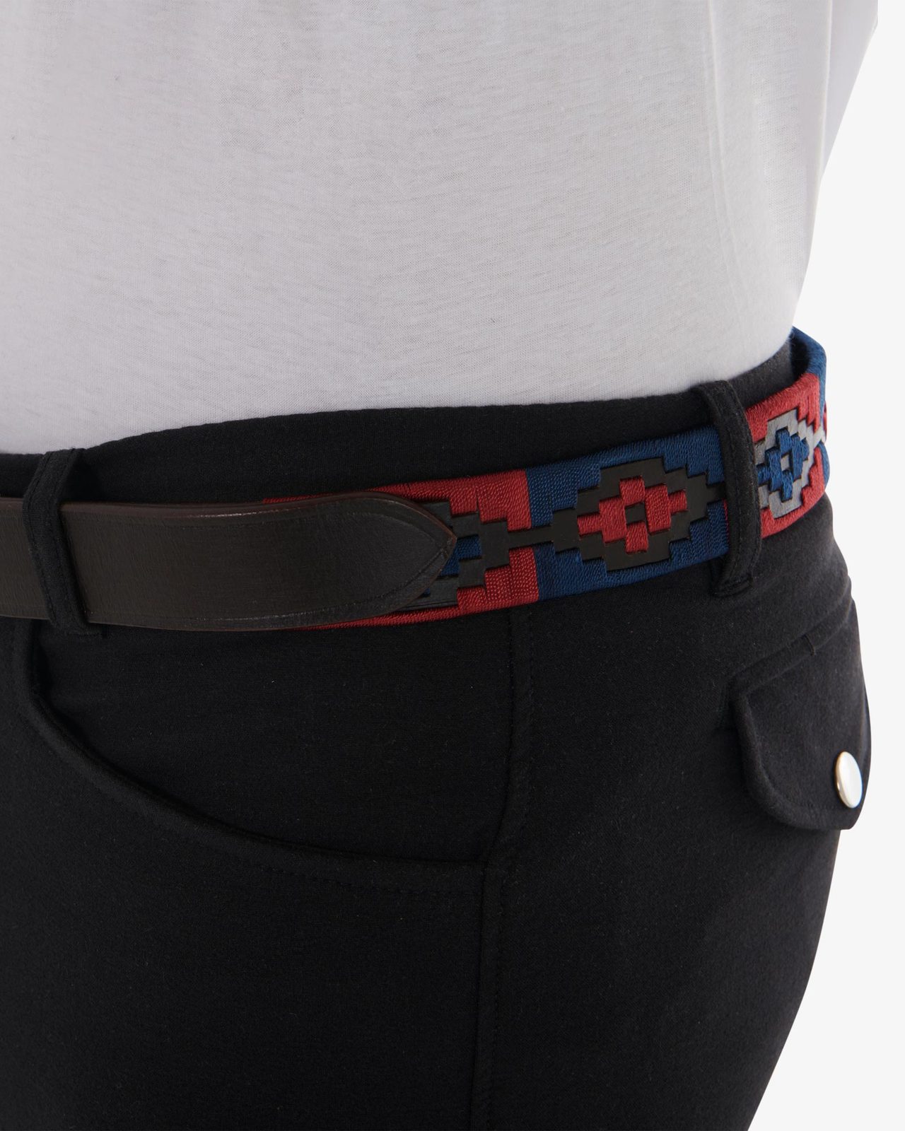 Leather belt with southwest patterm
