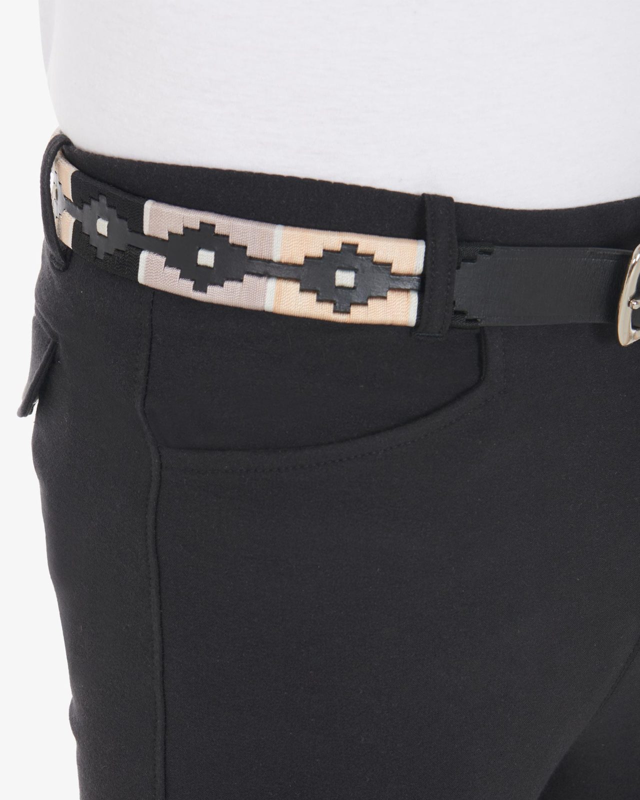 Leather belt with southwest patterm