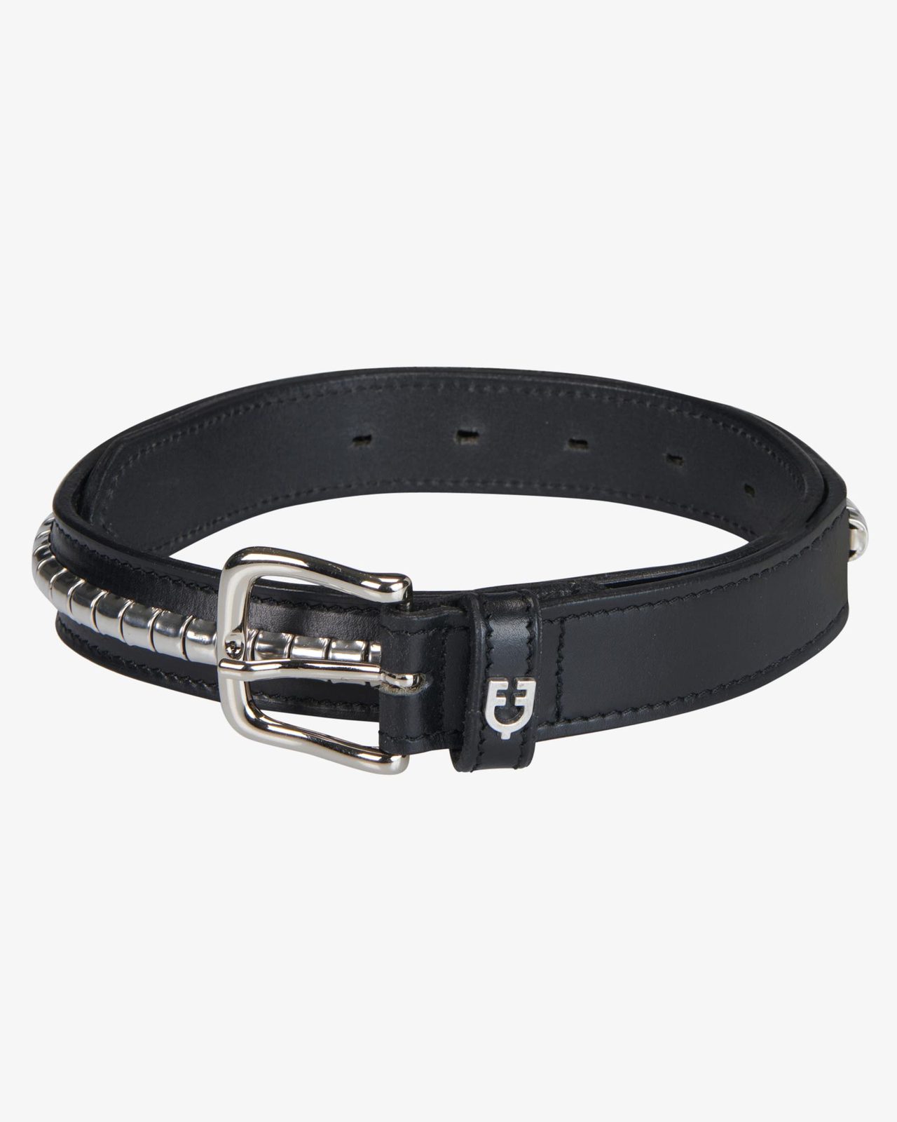 Cintura in cuoio con clincher argento