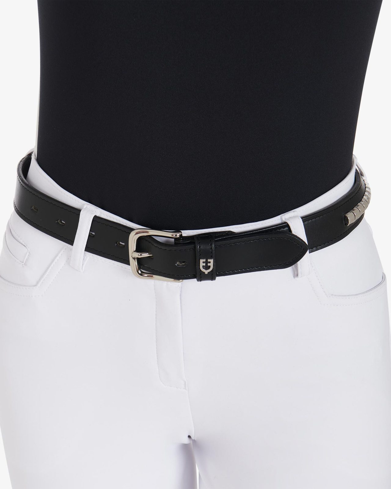 Cintura in cuoio con clincher argento