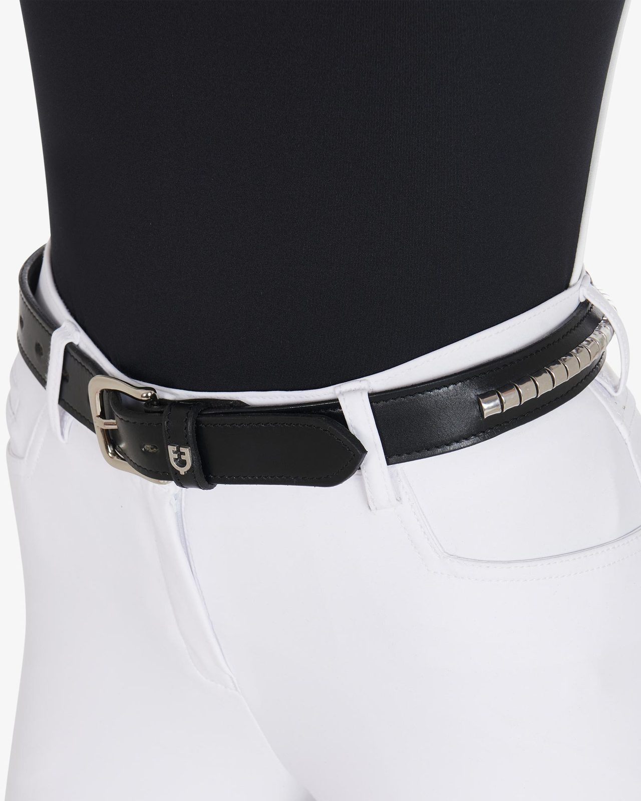 Cintura in cuoio con clincher argento