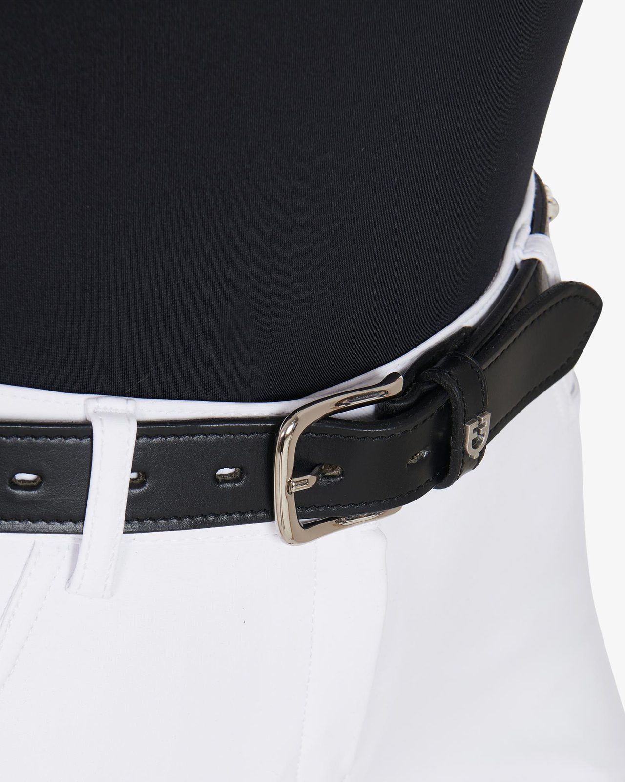 Cintura in cuoio con clincher argento