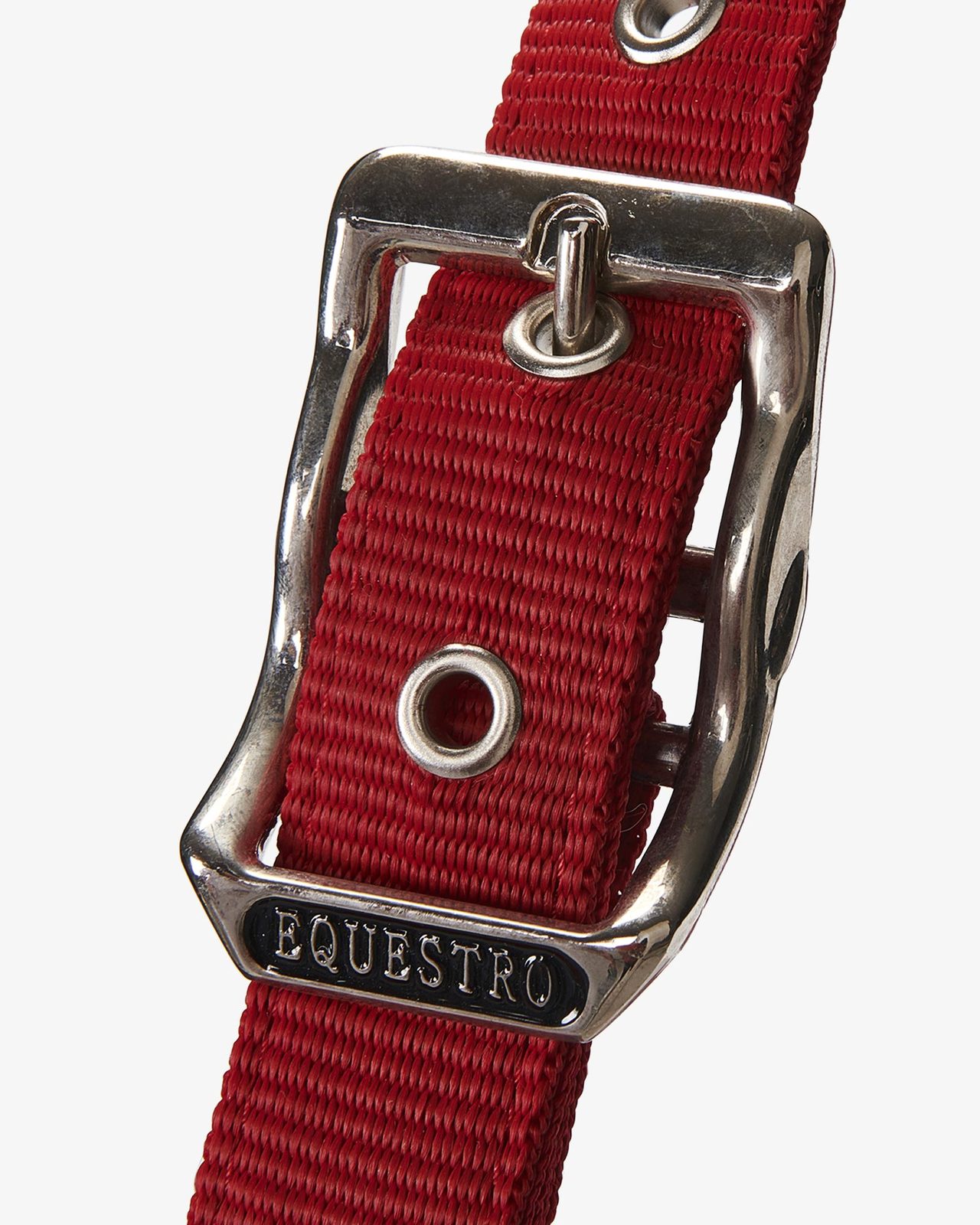 Halter with double adjustment and lead rope