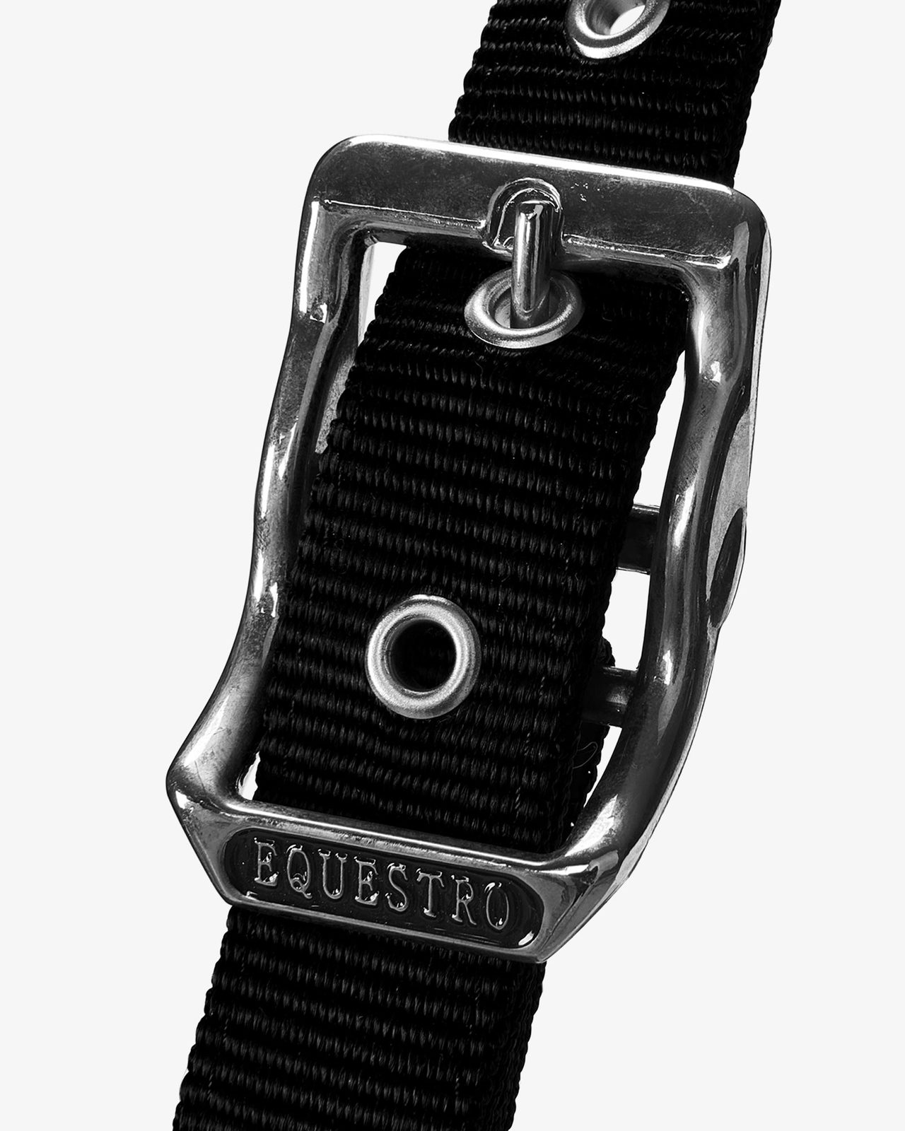 Halter with double adjustment and lead rope