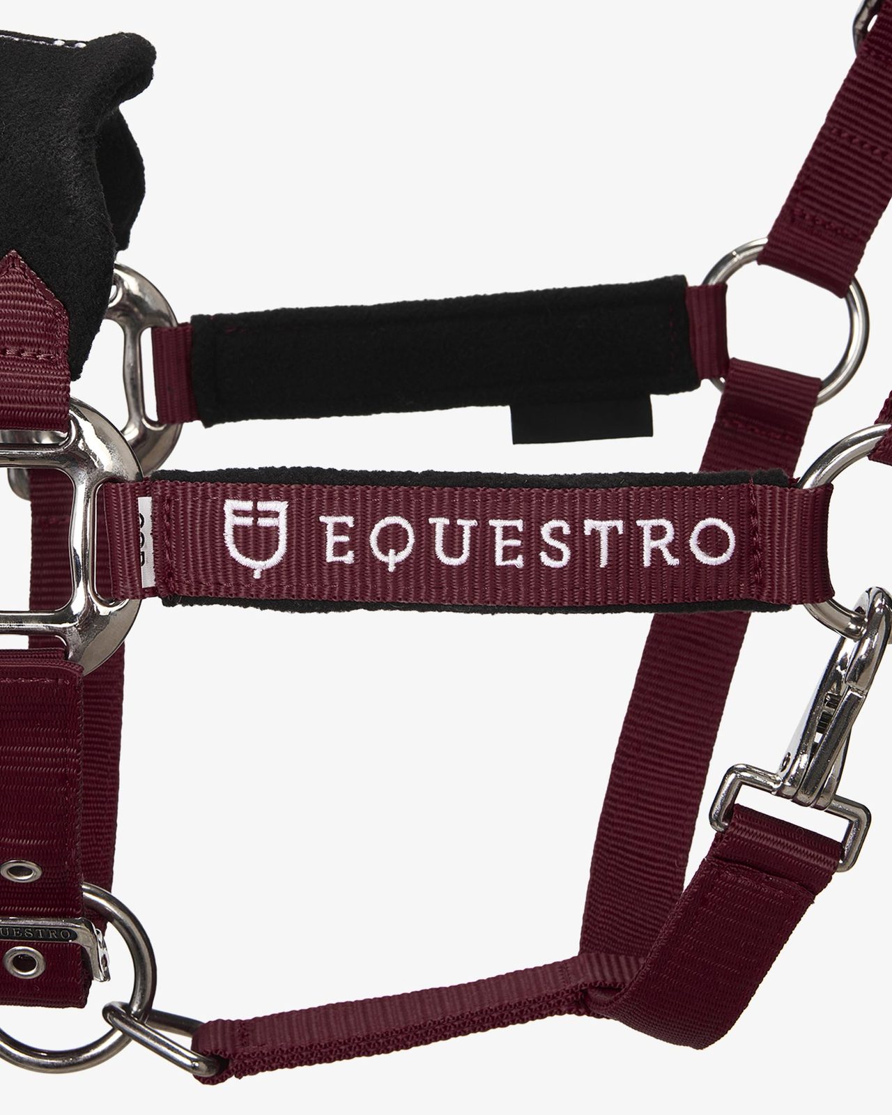 Halter with double adjustment and lead rope