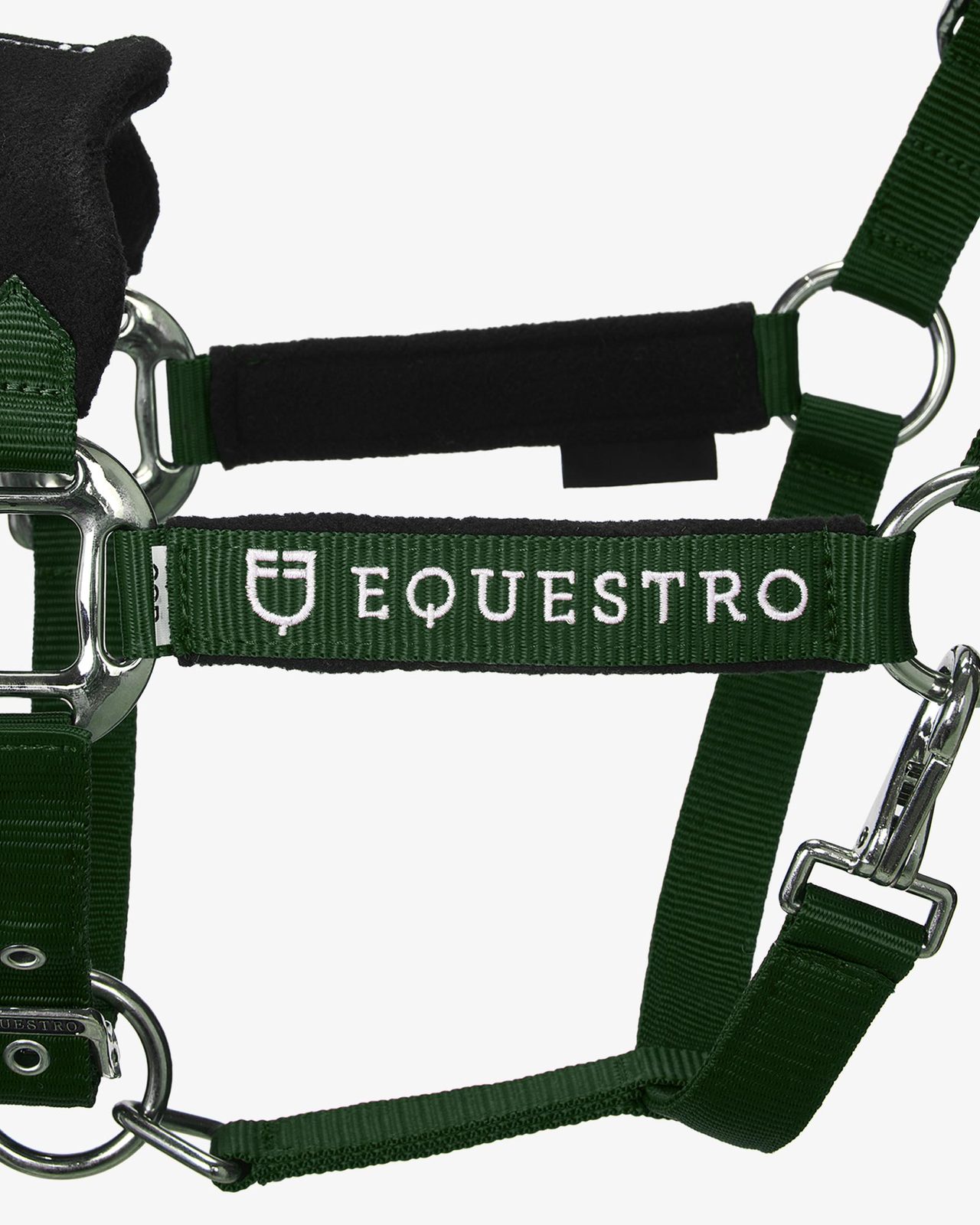 Halter with double adjustment and lead rope