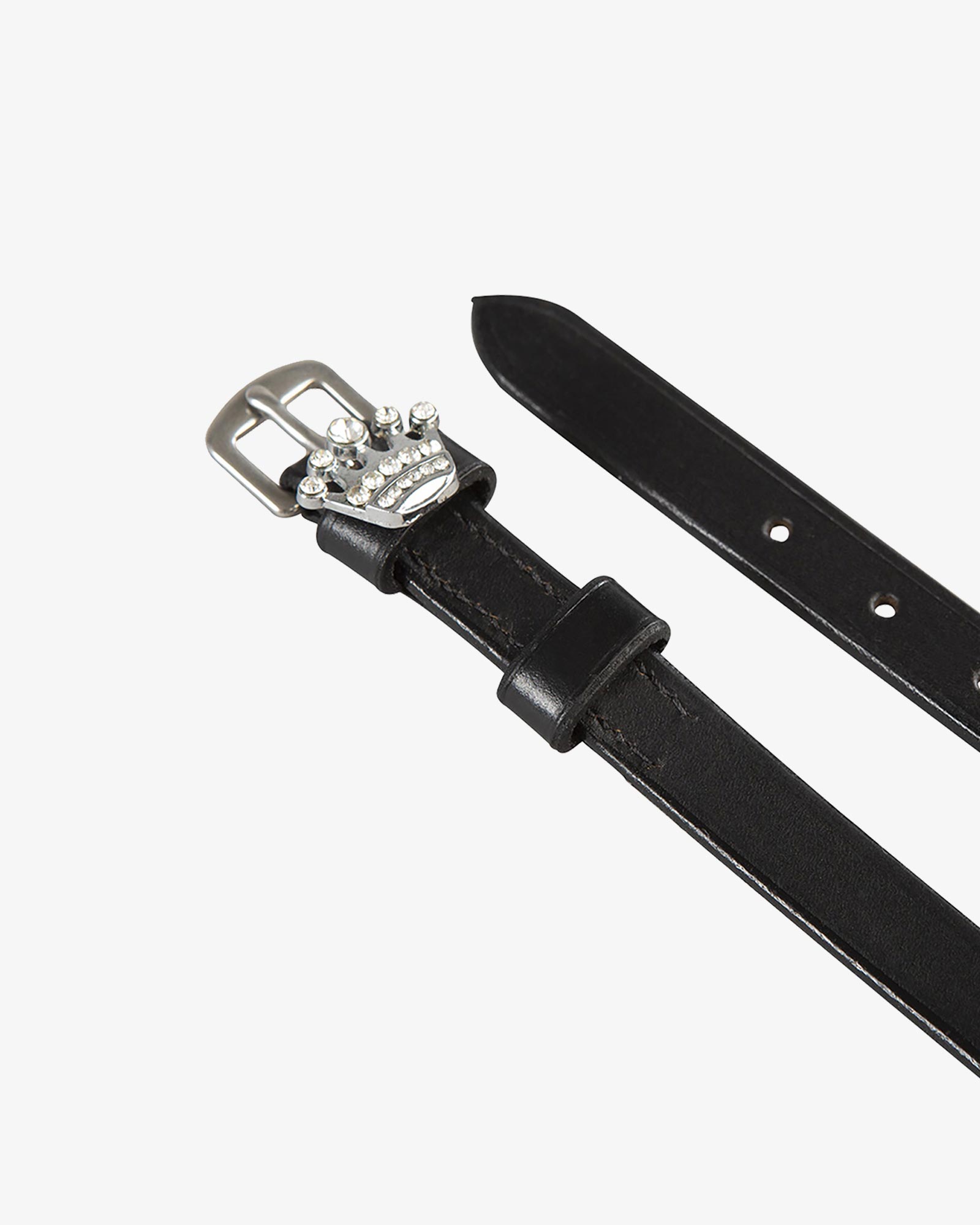Lacciolini per speroni in pelle con decorazioni e strass