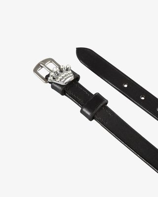 Lacciolini per speroni in pelle con decorazioni e strass