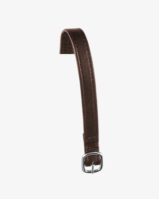 Spur straps in double leather and silver buckle