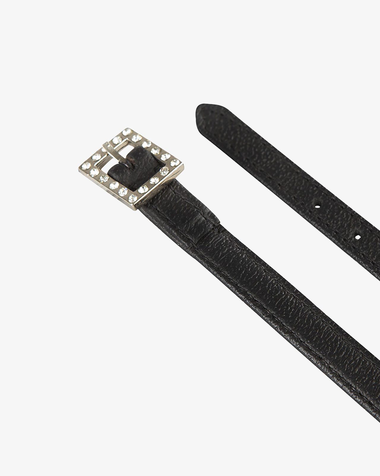 Laces for spurs in leather with rhinestone decorations