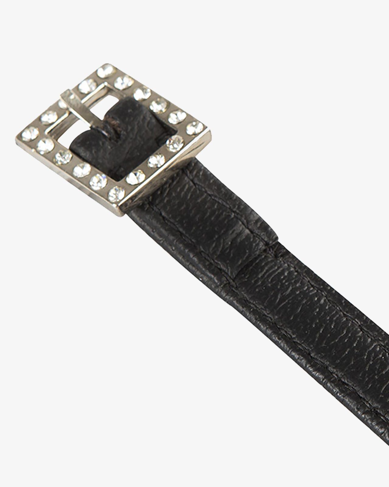 Laces for spurs in leather with rhinestone decorations