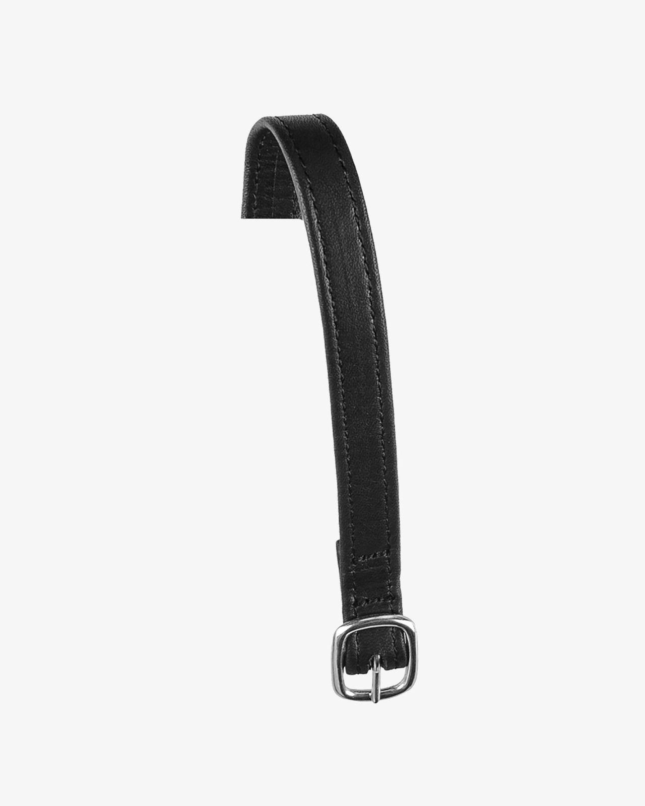 Spur straps in double leather and silver buckle