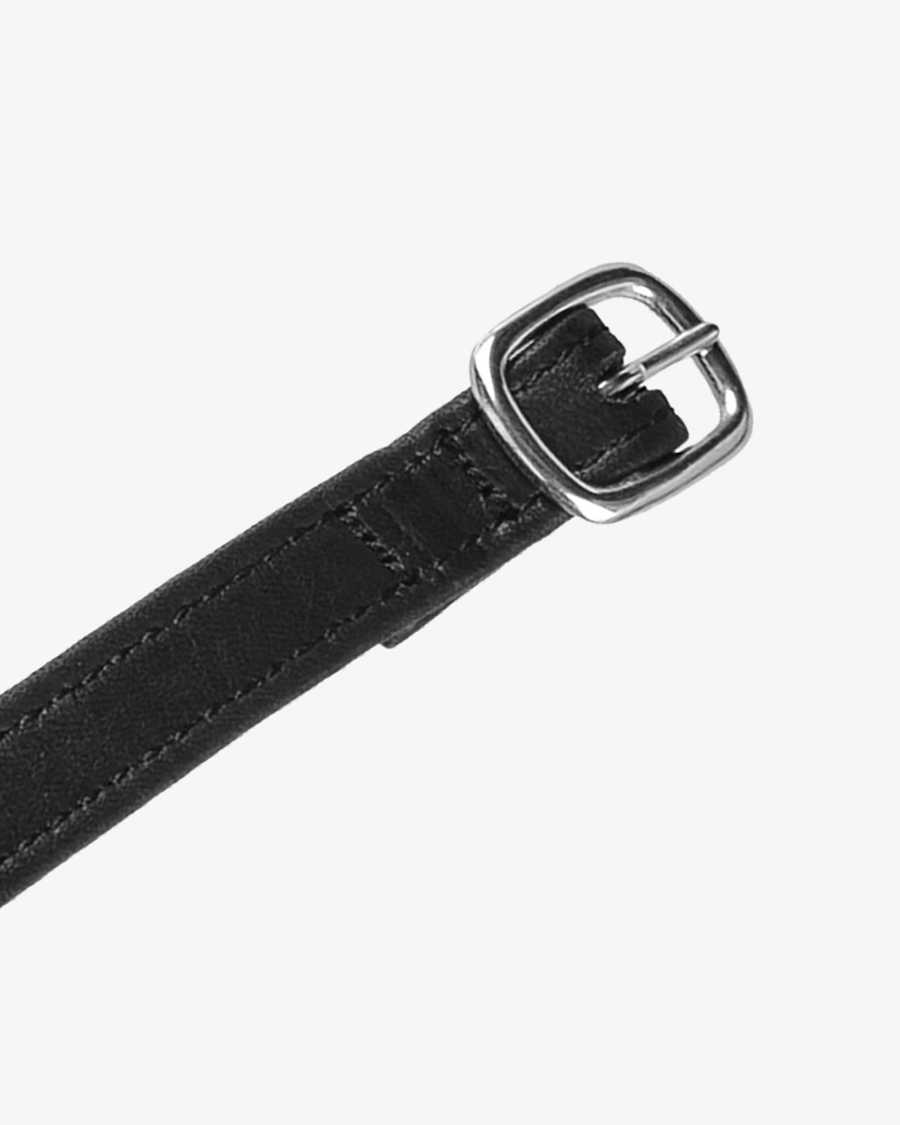 Spur straps in double leather and silver buckle
