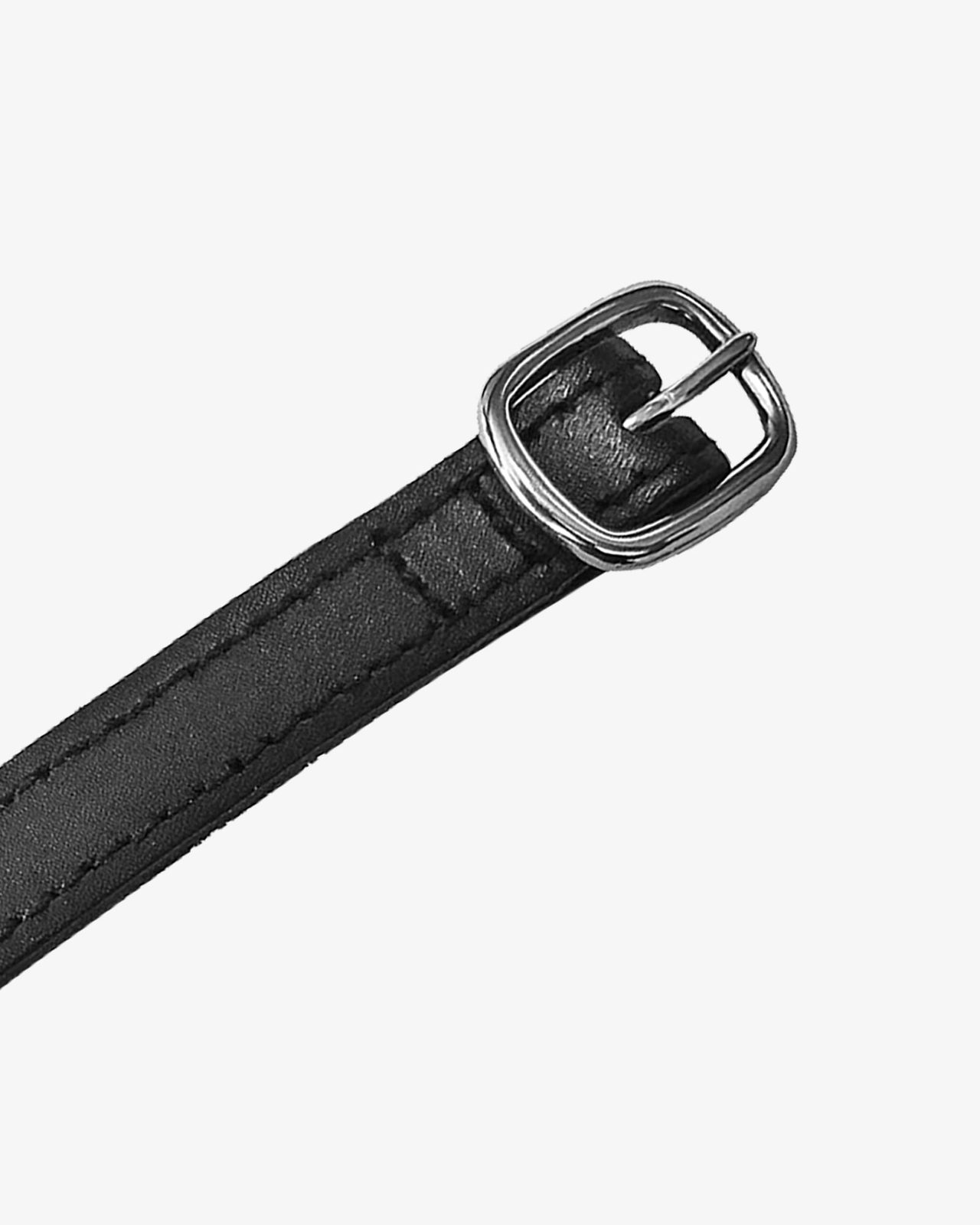 Laces for spurs in leather with silver buckle