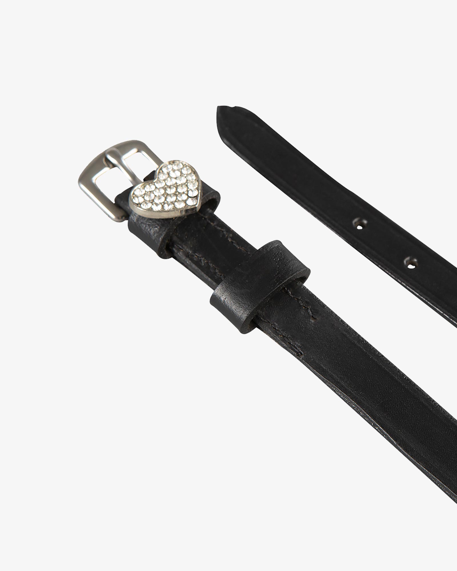 Laces for spurs in leather with rhinestone decorations
