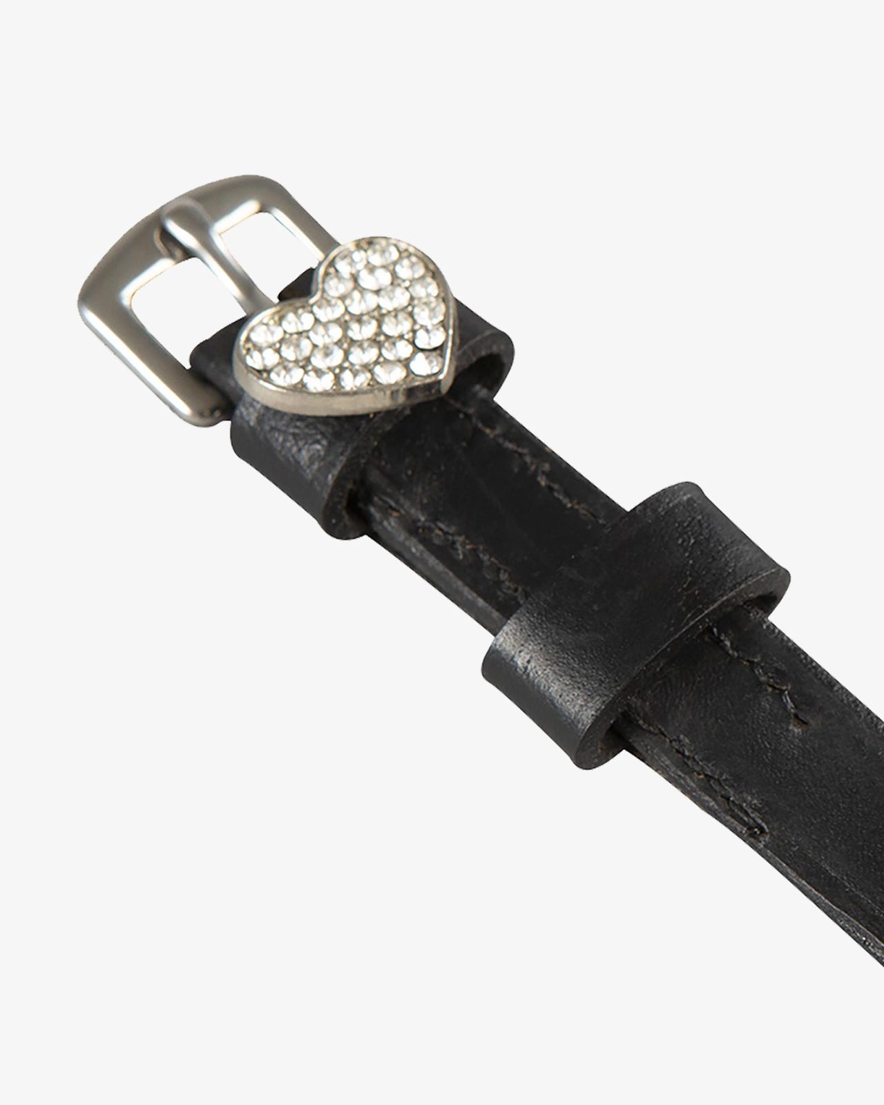 Laces for spurs in leather with rhinestone decorations