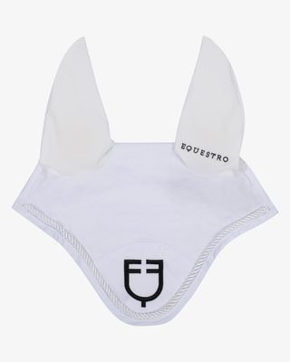 Fly veil in cotton with central logo