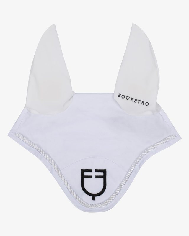 Fly veil in cotton with central logo