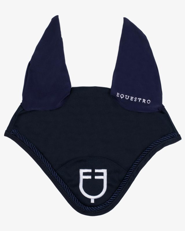 Fly veil in cotton with central logo