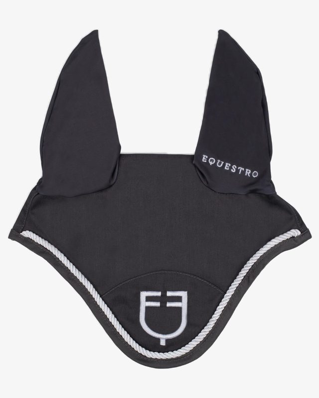 Fly veil in cotton with central logo