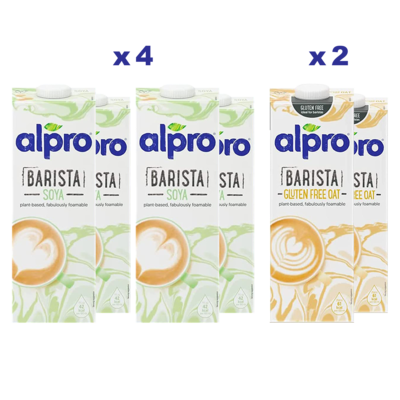 ALPRO BOX BARISTA Professional, Soia 4x1l + Avena 2x1l