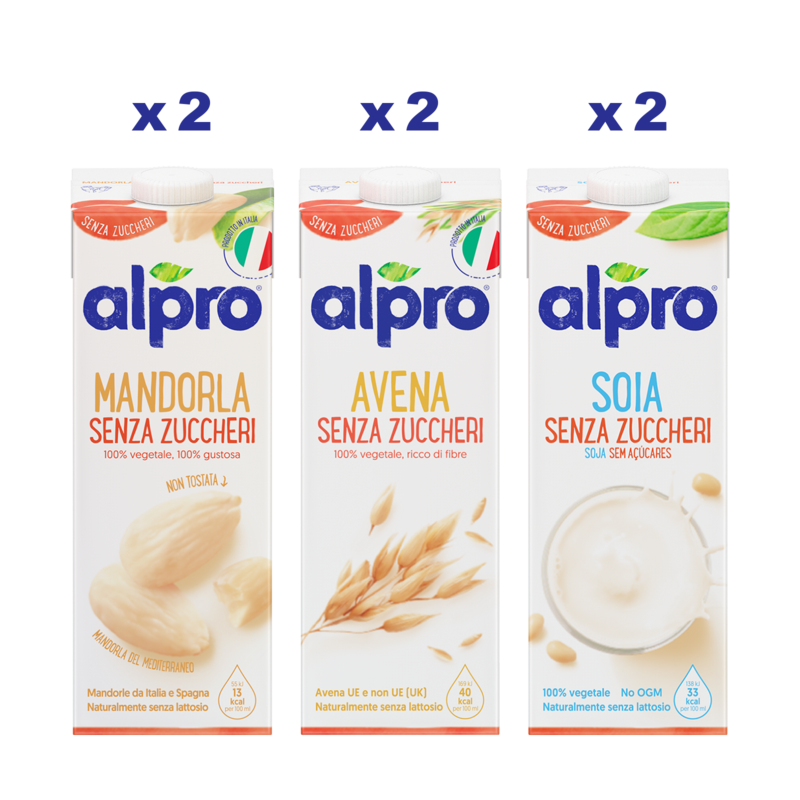 ALPRO BOX Senza Zuccheri: Avena, Soia e Mandorla | Alproshop.it
