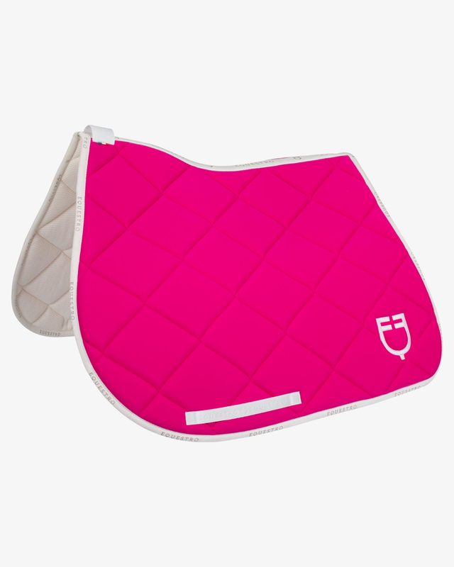 Jumping saddle pad technical fabric with logo