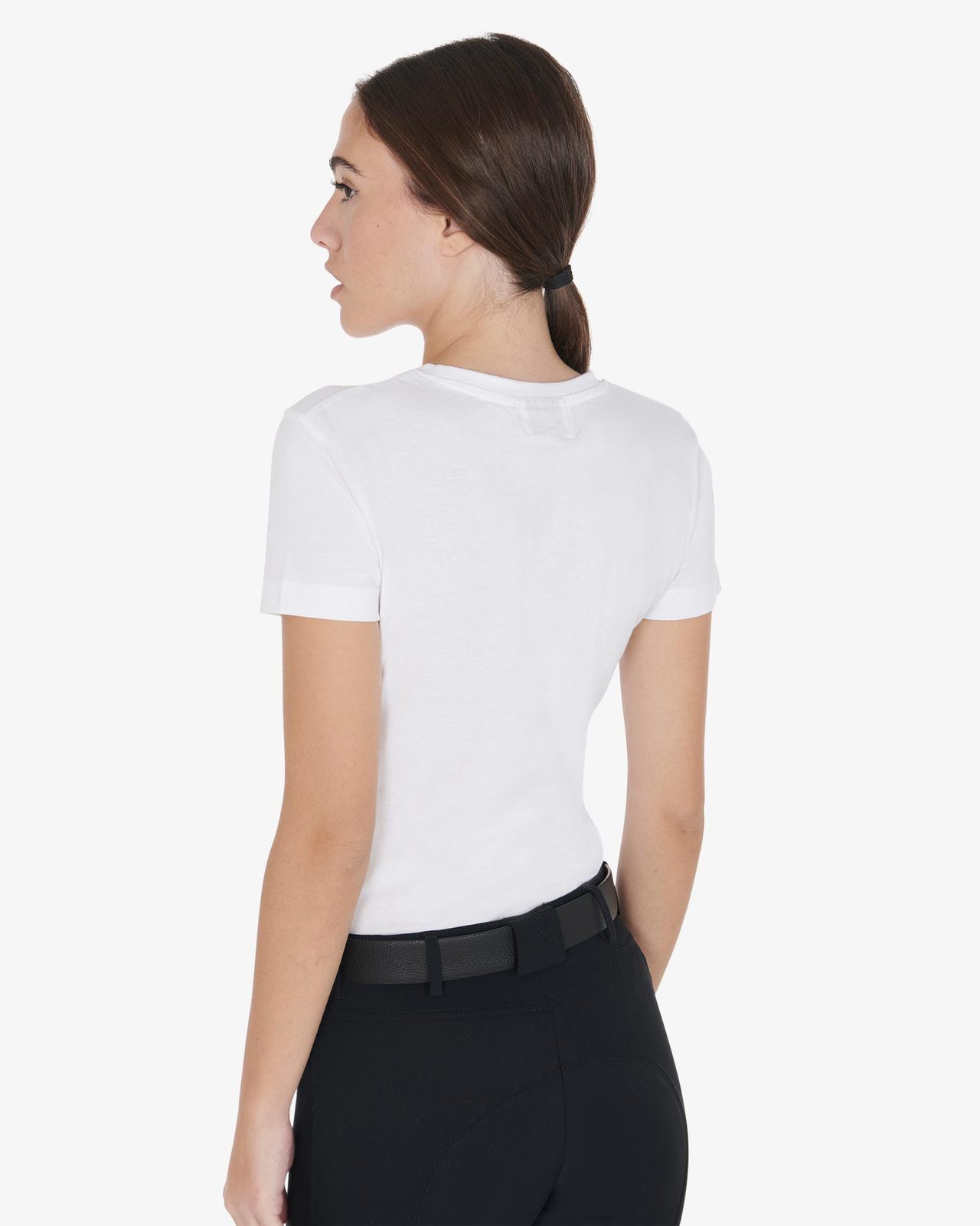 Women's slim fit t-shirt dressage with rhinestone
