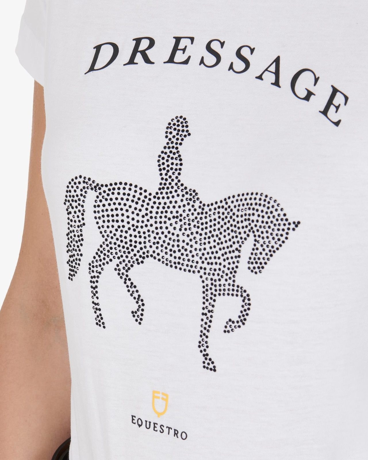 Women's slim fit t-shirt dressage with rhinestone