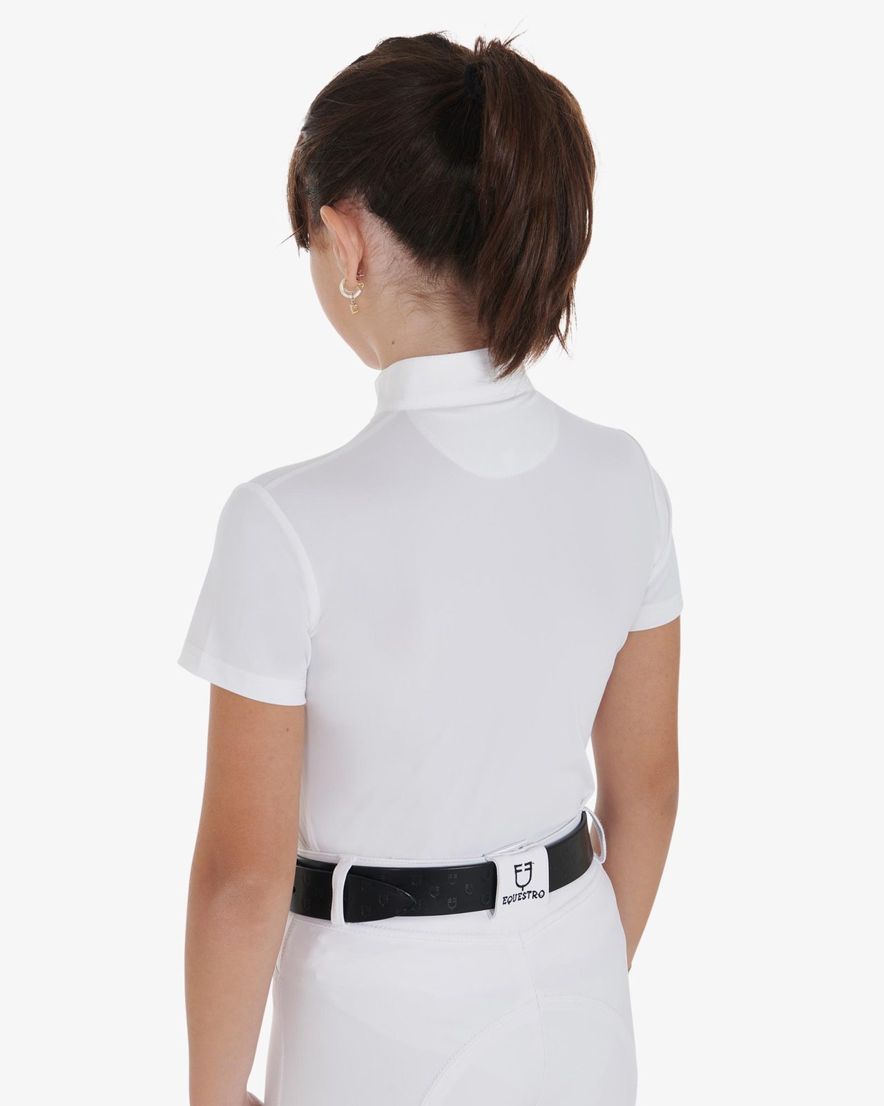 Polo bambina da concorso slim fit con zip