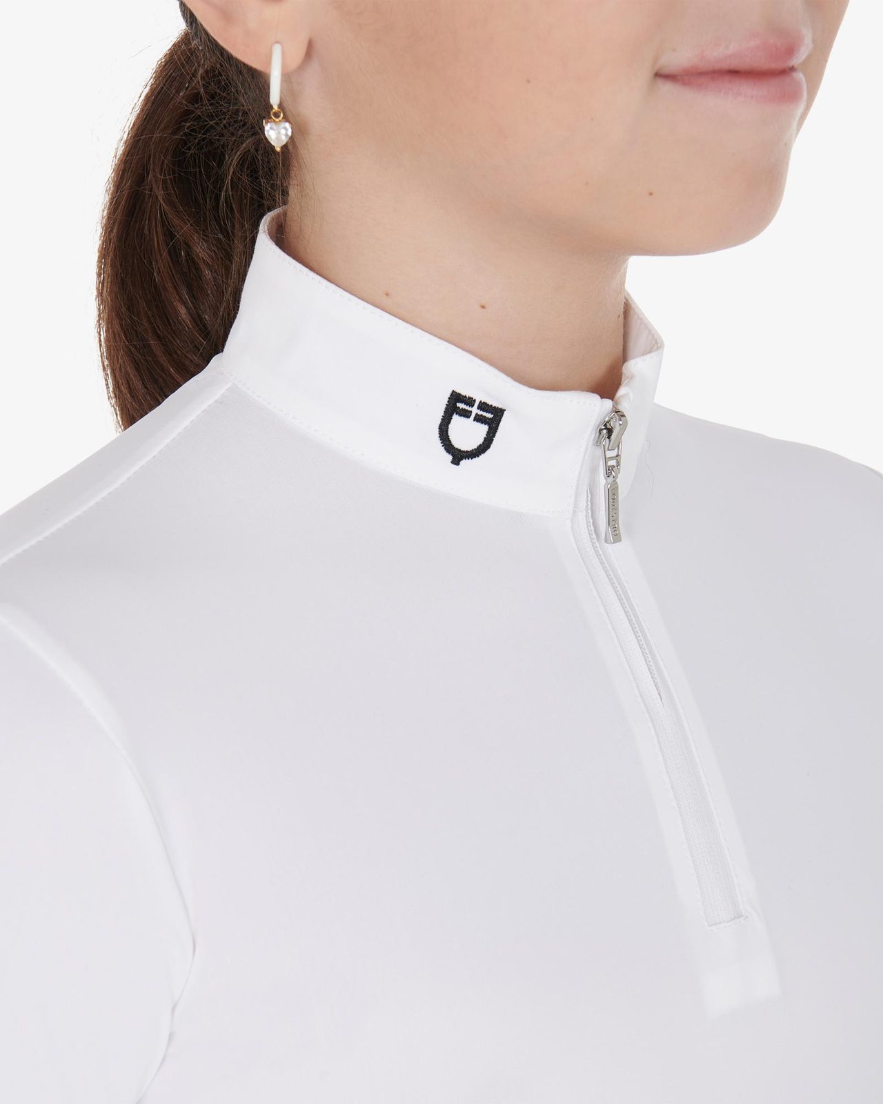 Polo bambina da concorso slim fit con zip