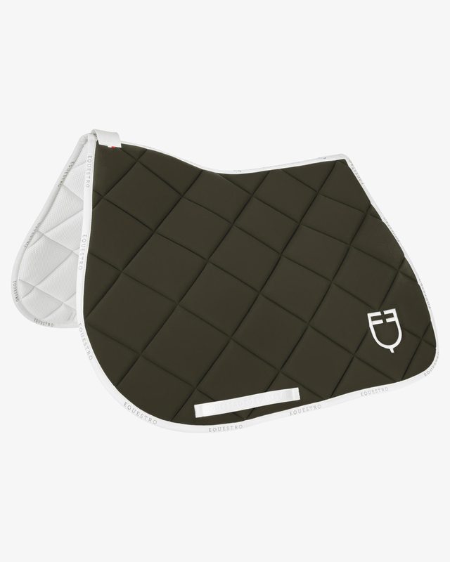Jumping saddle pad technical fabric with logo
