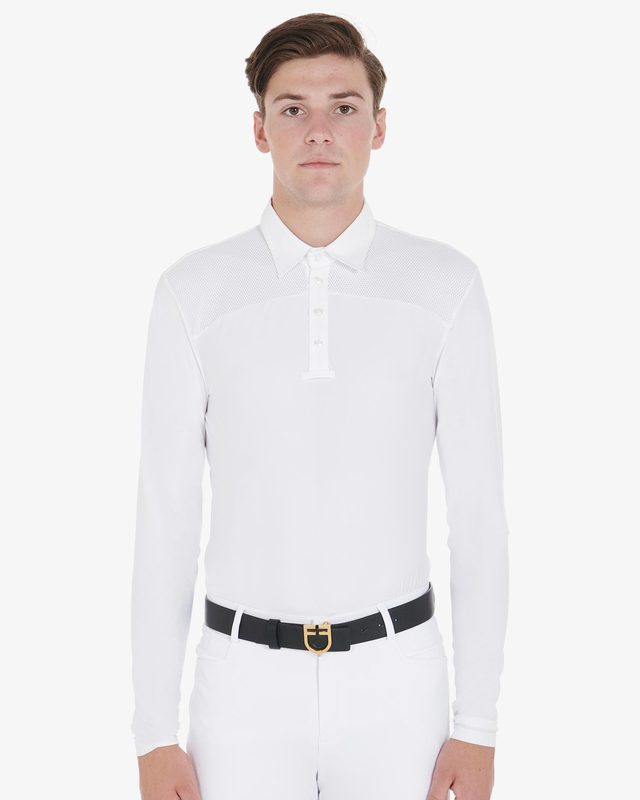 Men's long-sleeved competition polo shirt