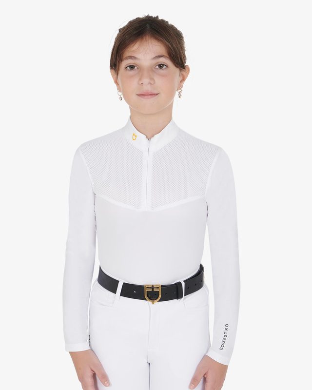 Girls' long-sleeved polo shirt