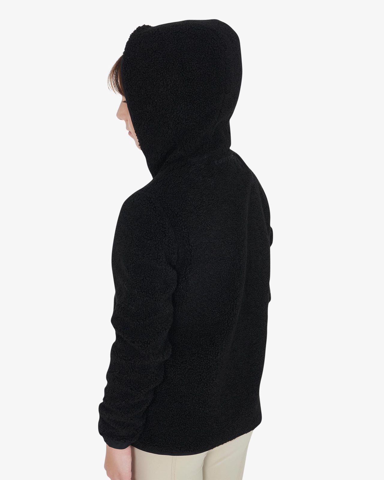 Felpa bambina in pile ricciolo con zip frontale