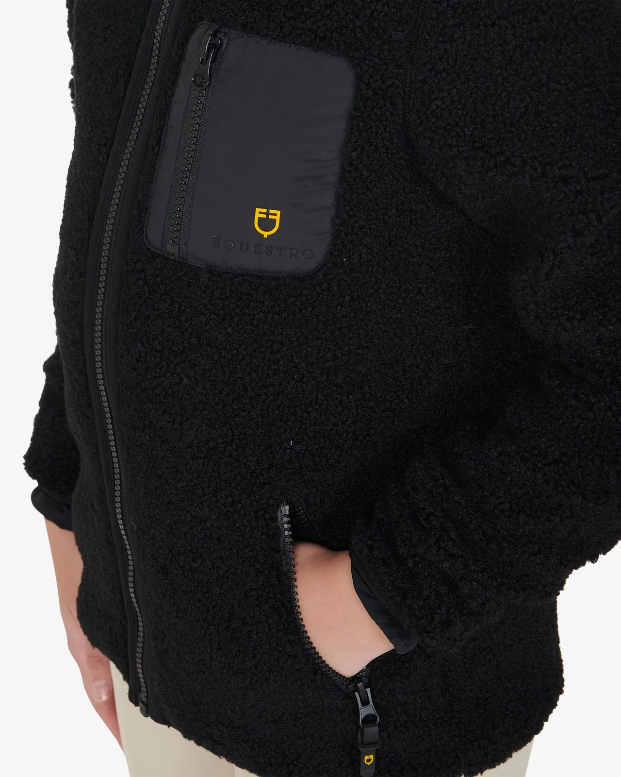 Felpa bambina in pile ricciolo con zip frontale